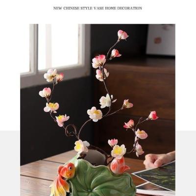BÌNH HOA SỨ NỔI HOA SEN CÁ THỦ CÔNG